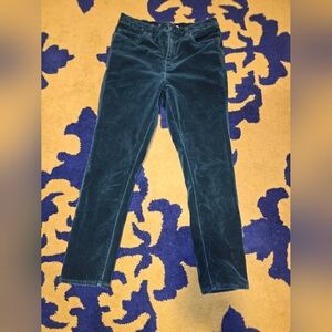 Lands' End Women's Dark Teal Velvet Look Jeans